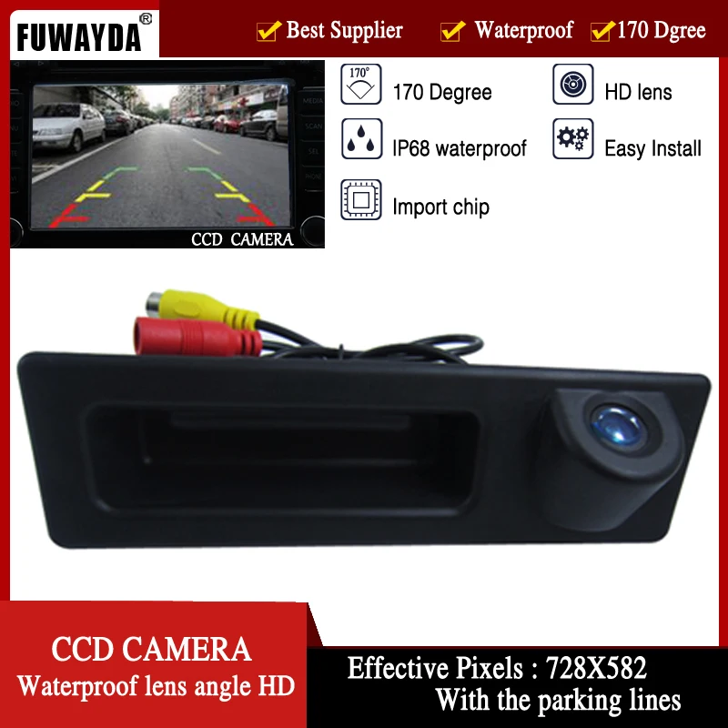 Автомобильная камера заднего вида FUWAYDA с ручкой цветной CCD для BMW F10 F11 F25 F30 5