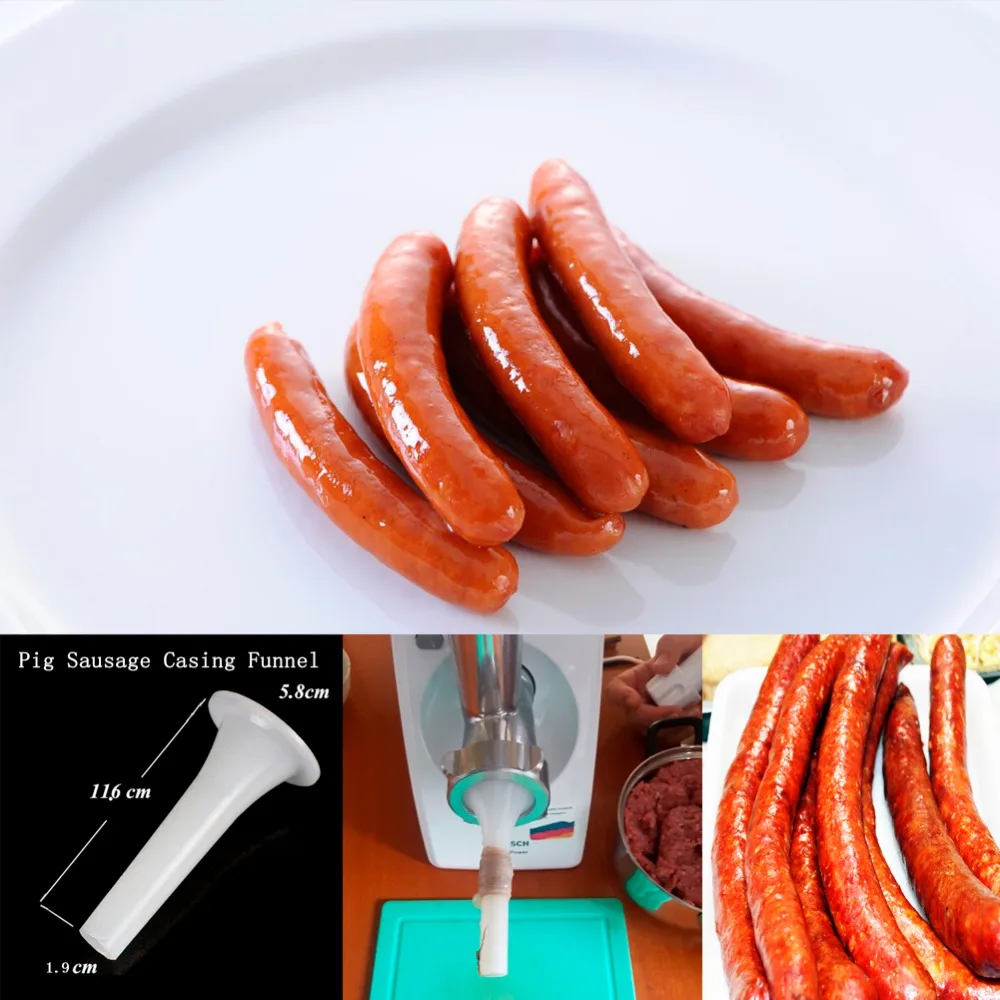 

Sausage Packaging 6Pc Sausage Salami Caliber 50Mm Length 100Cm Hot Dog Casing Shell + Funnel Meat Filler Inedible Casings