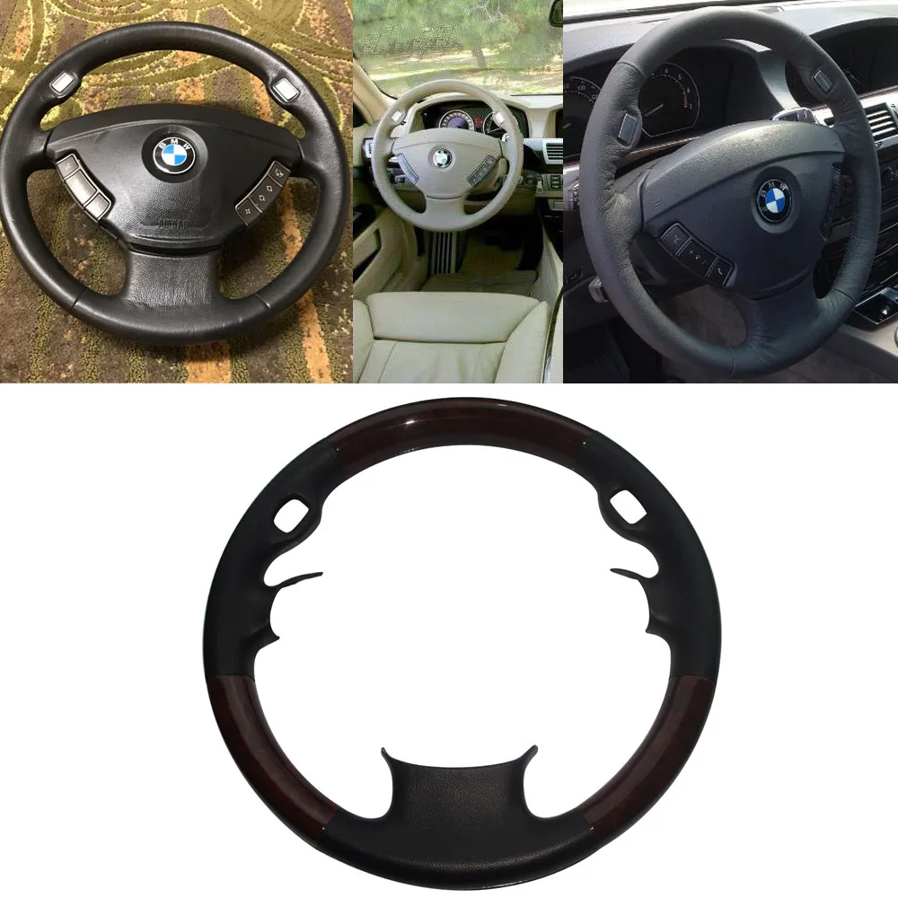 Чехол для руля BMW защитная крышка из черной кожи 3 спиц E65 E66 E67 730Li 735i 735Li 740i 745i 750i 760li