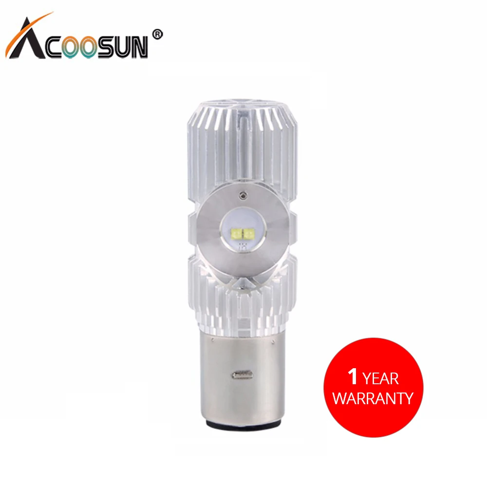 AcooSun мотоцикл BA20D светодиодный DC 12V мотороллер фара 10W 1400LM Мопед ATV фары лампы Hi/Lo