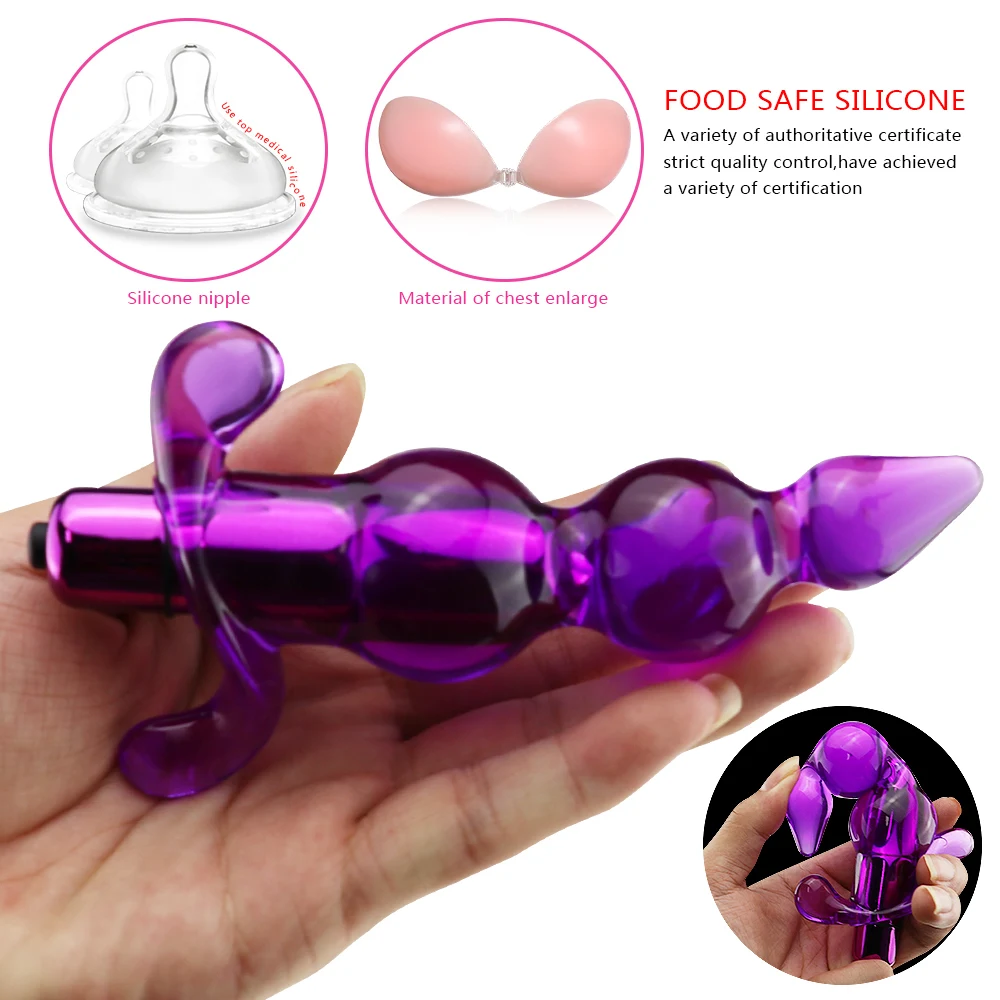 Powerful Jelly Anal Beads Vibrator 3 Prostate Massage Plug Butt Plugs G-spot Stimulator Sex Toy for Men Women Gay |