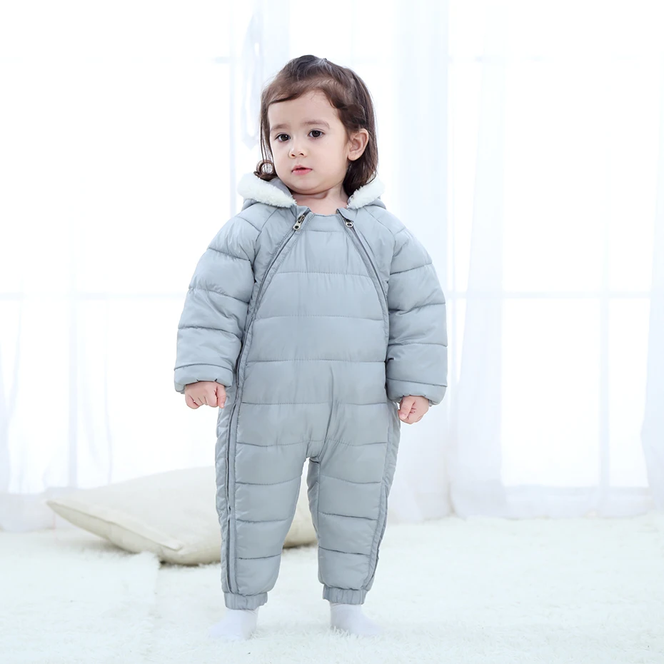 Down Cotton Baby Rompers Winter Thick Boys Costume Girls Warm Infant Snowsuit Kid Jumpsuit Children Outerwear Wear 0-36m | Детская
