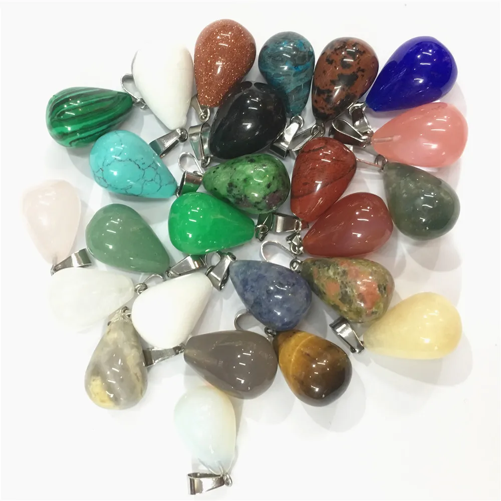 50 шт. ассорти из натурального камня подвески в форме капель воды заживляющие розы