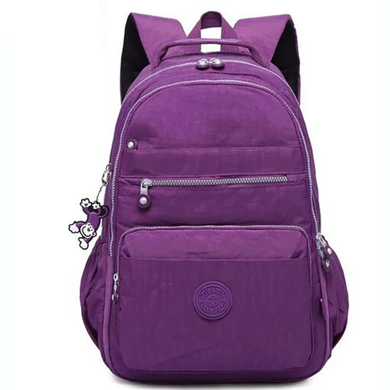 Purple TEGAOTE школьный женский рюкзак, Mochila женские рюкзаки Водонепроницаемая нейлоновая сумка Повседневная дорожная сумка для ноутбука рюкзак для девочки-подростка - Цвет: Purple