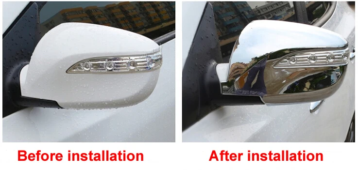 

SKTOO подходит для 2010-2015 Hyundai IX35, хромированная крышка зеркала заднего вида, аксессуары, 2 шт. в комплекте, автостайлинг