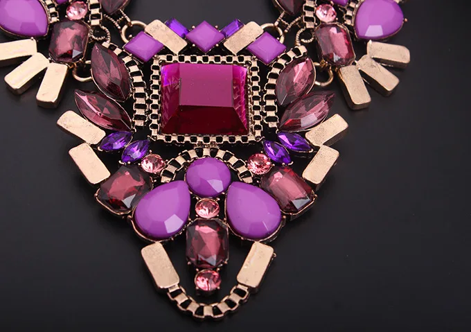 Free shipping Fashion Brand luxury Crystal Necklaces &amp Pendants Waterdrop Resin Vintage choker statement necklace women jewelry |
