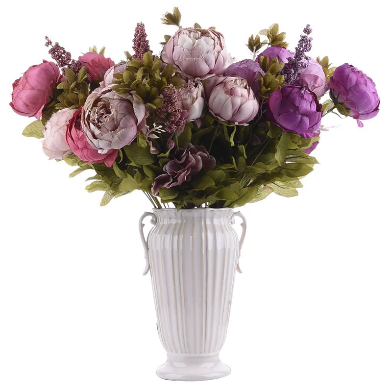 Красивый Искусственный Пион шелковые цветы букет для дома свадебные украшения