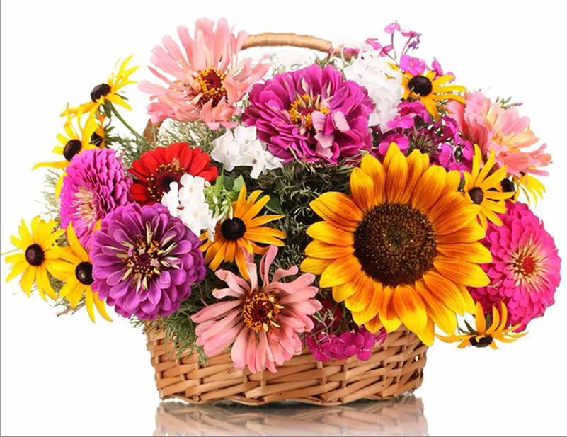 2017 фреска вышивка Полный Алмазов Ремесла крестом Подсолнухи Корзины Круглый