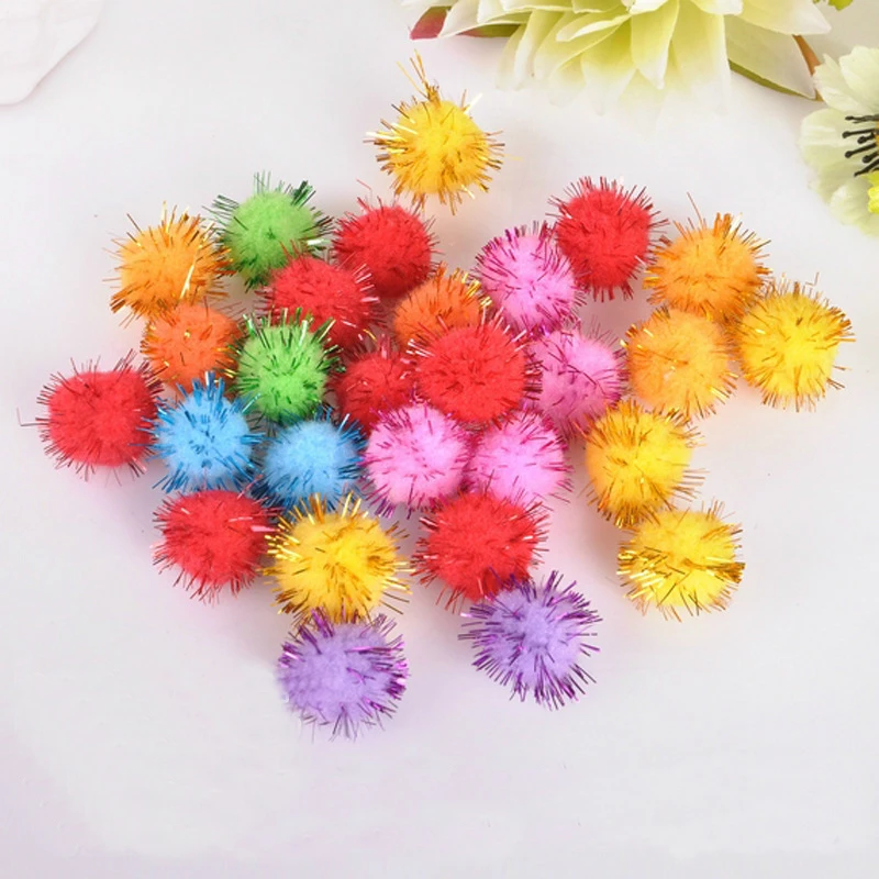 Рождественская елка декоративные блестящие шары Красочные Pom Poms полипропилен DIY