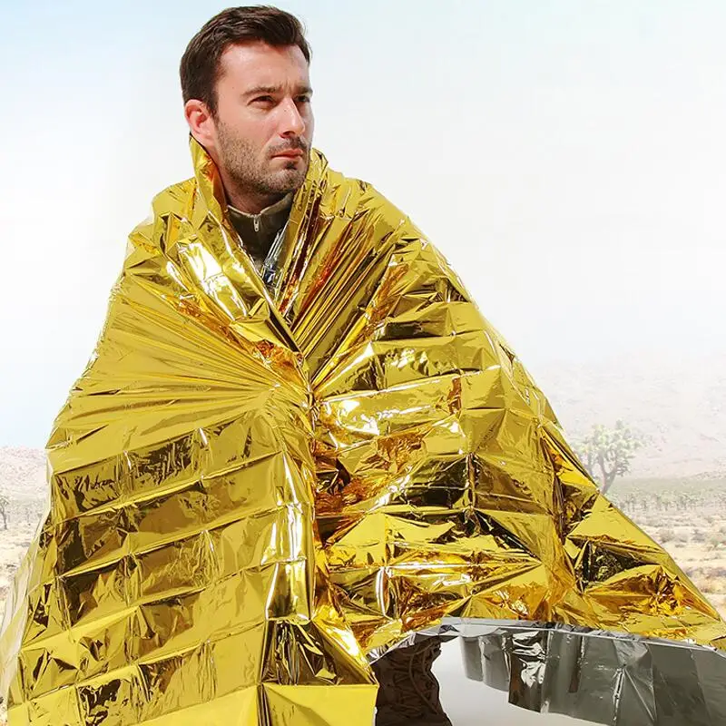 Одеяло из фольги для выживания кемпинга охоты туризма и путешествий аварийное