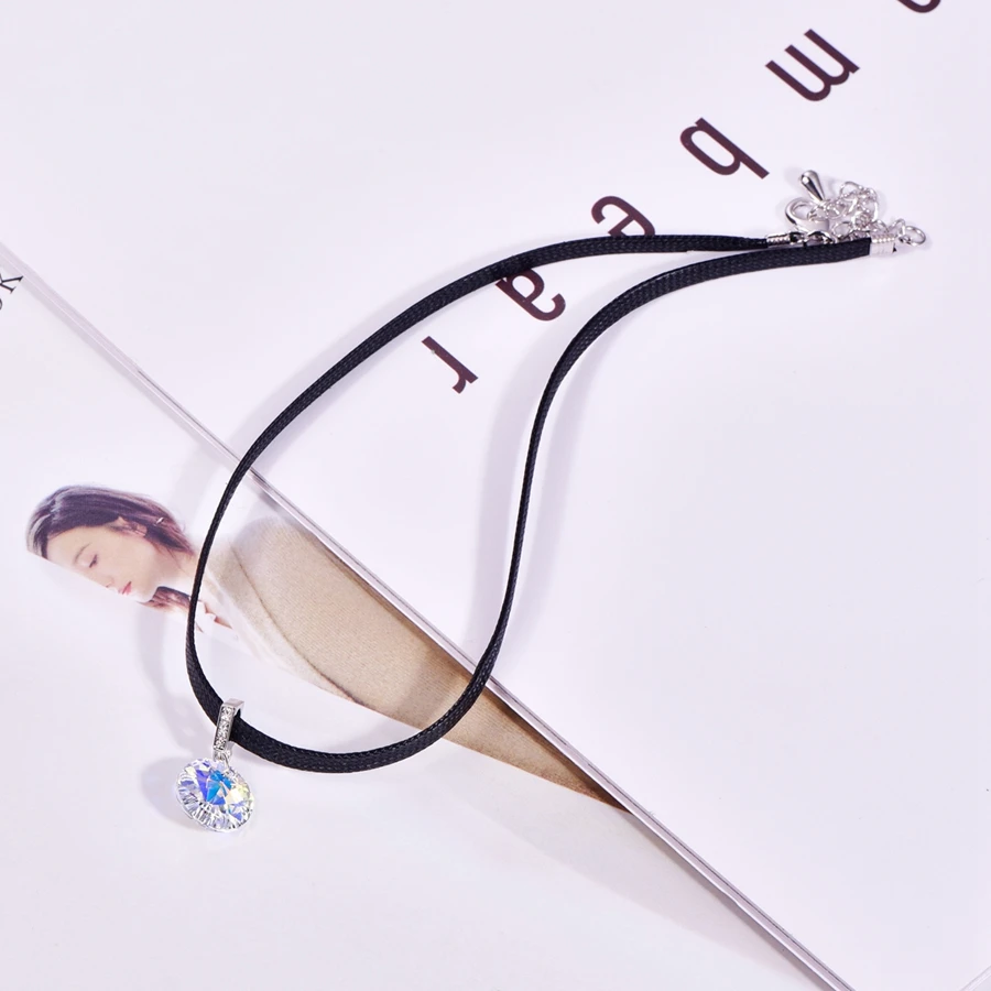 MALANDA круглыми бусинами и кристаллами от Сваровски Чокеры ожерелья для Женская