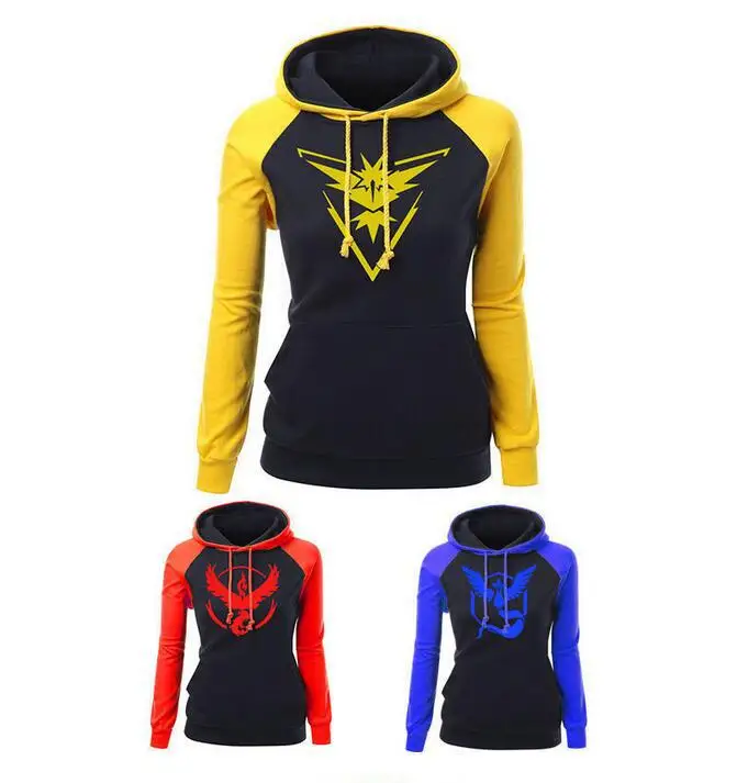Тыкать mon Go Team Mystic/доблесть/инстинкт Для женщин мужчин с длинным рукавом