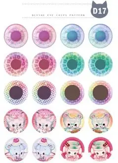 New Combination 5 Pairs Eye Chips Pupil + 10 chips paper Pattern Rainbow Shinning Color for 1:6 Dolls DIY Tools | Игрушки и хобби
