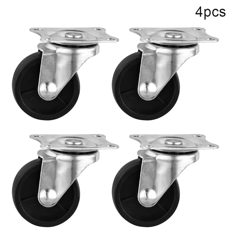 Высокие 2-дюймовые черные универсальные колесные поворотные ролики с верхней