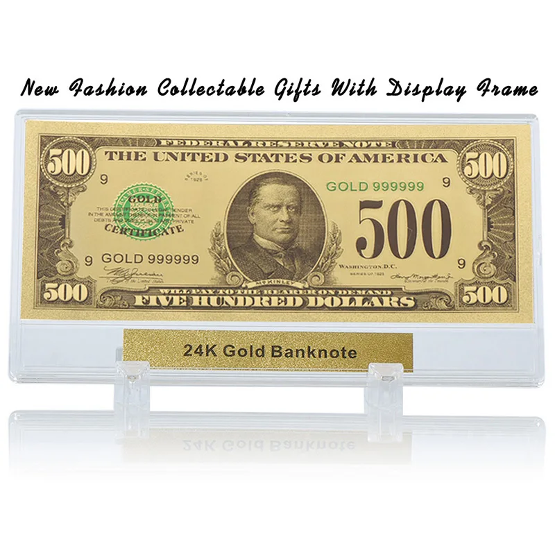 WR американские металлические поделки Золотая банкнота 24 карата красочные