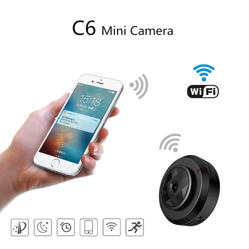 Camsoy Cookycam C6 микро WIFI мини камера HD 720P со смартфоном и приложением ночного видения IP