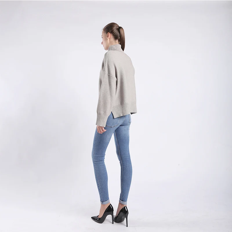 

New style Casual fashion sweater coat Woman's coat Loose coat Long sleeves High collar Suitable for various stature Free size