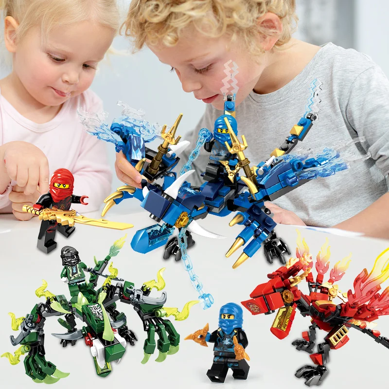 115 + части Duplo Ninjago фигурки дракона строительные блоки ниндзя развивающие игрушки