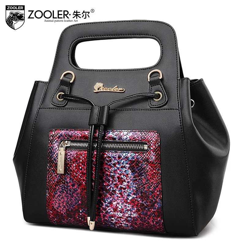Zooler женщины кожаные сумки тенденции моды серпантин плечи мешок женский шнурок