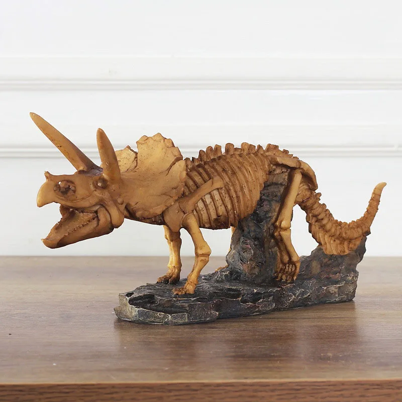 Винтажная Смола череп динозавра скульптура креативный Трицератопс животного