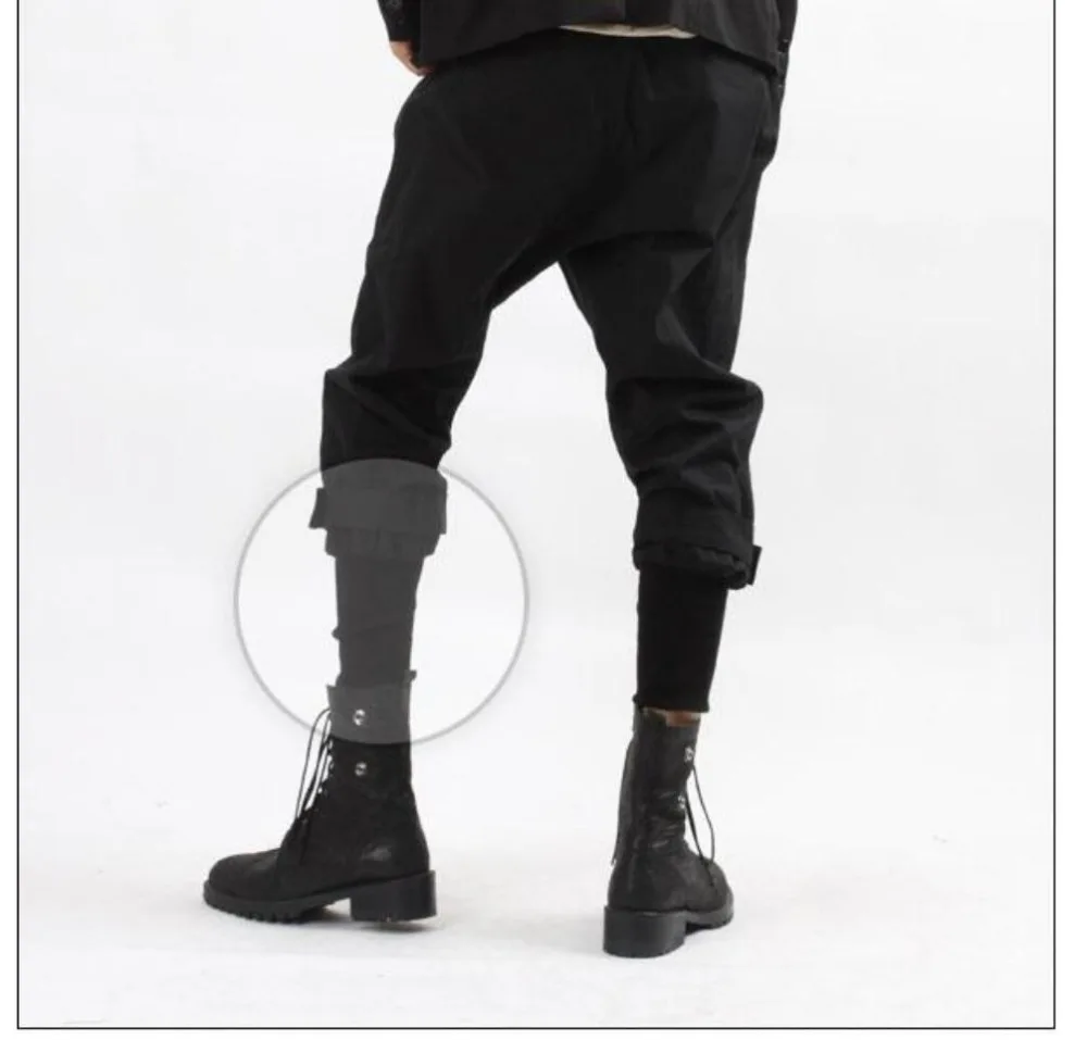 Hot 2021 New Fashion Nightclub Harem Pants Men Plus Size Capris Skinny Culottes Boot Cut Trousers Hairstylist Costumes | Мужская одежда