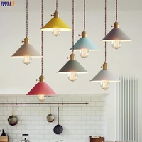 iwhd nordic simple led pendant lights living dinning room modern edison retro vintage lamp hanging light suspension luminaire