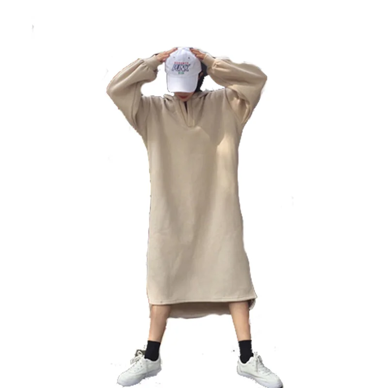 Новинка 2018 женские осенние повседневные свободные длинные толстовки толстовка с