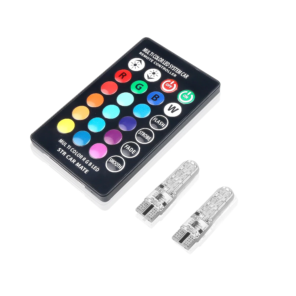 Светодиодный RGB Стробоскоп T10 W5W 2 шт. светодиодные лампы 194 168 501 янтарные из
