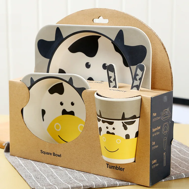 5 шт./компл. детские столовые приборы комплект с принтом &quotRobot Poli&quot пластина для