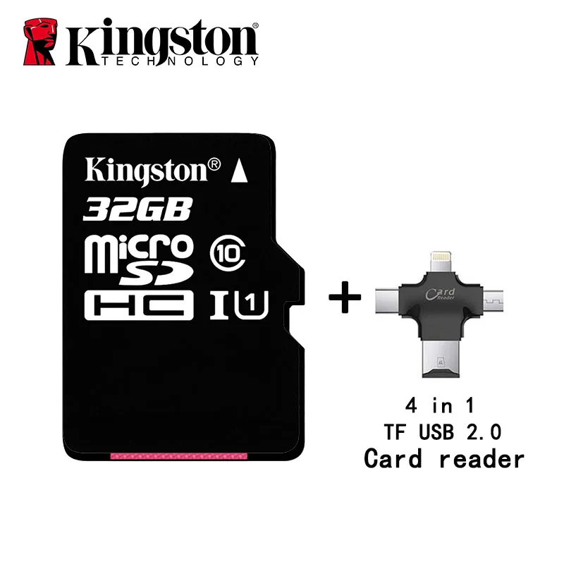 Карта памяти Kingston Micro SD class 10 карта MicroSDHC на 32 ГБ TF с разъемом USB 3 0 кардридер