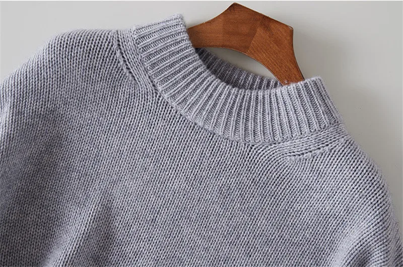 100% goat cashmere thick knit women fashion Oneck pullover sweater coat irregular length solid color S/M/L | Женская одежда