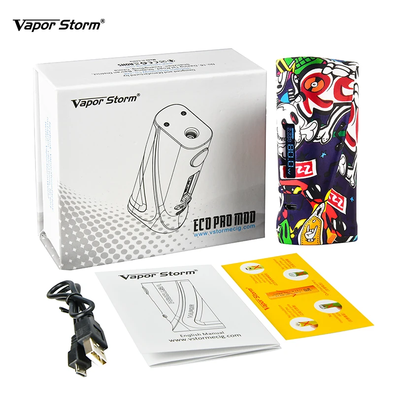 Оригинальная электронная сигарета Vapor Storm ECO Pro Box Mod ABS Vape 5 80 Вт 510 Thread Fit Lion Hawk Tank