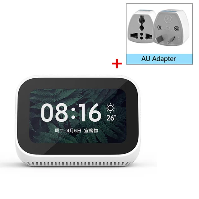 add AU adapter Xiao mi AI сенсорный экран Bluetooth 5,0 динамик цифровой дисплей Будильник WiFi смарт соединение динамик mi динамик - Цвет: add AU adapter
