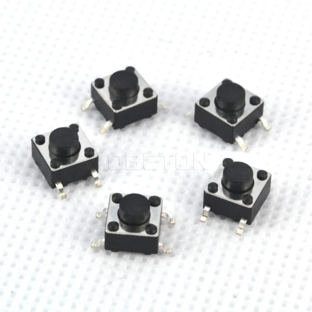 Тактильный кнопочный переключатель DIP Power 100 шт. Мгновенный Такт 6x6x5 мм DIP-топ