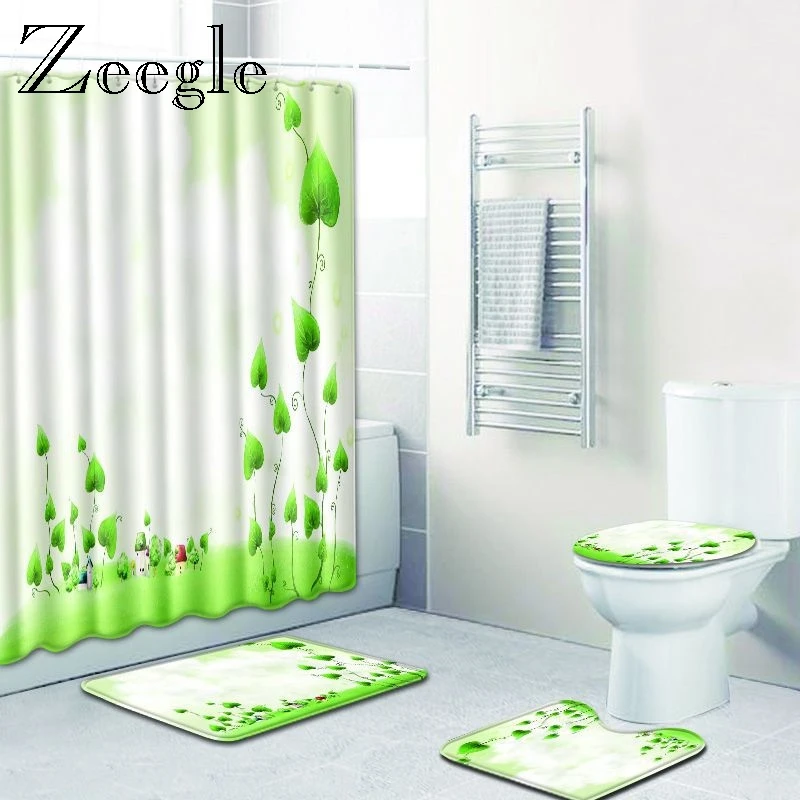 Zeegle Scenic печатные коврики для ванной туалет моющийся коврик крышка унитаза