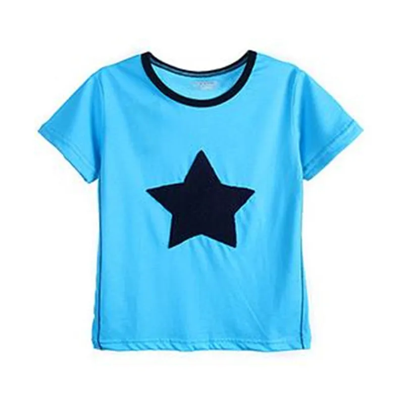 

Little Maven New Boys Summer Fashion Big Stars Pentagram Short O-neck Brand Cotton Quality Knitted Children Tshirt