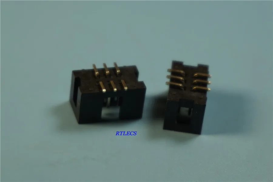 10 шт. SMT 2 54 мм 2x3 штырька 6 P Корпусная коробка штырьковый разъем штыри для IDC прямой