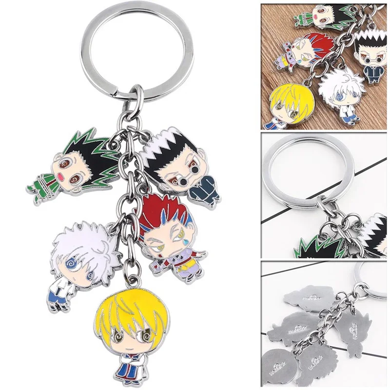 Аниме Hunter x Keychain Gon Killua Zoldyck Kurapika Hisoka металлические фигуры модный брелок для