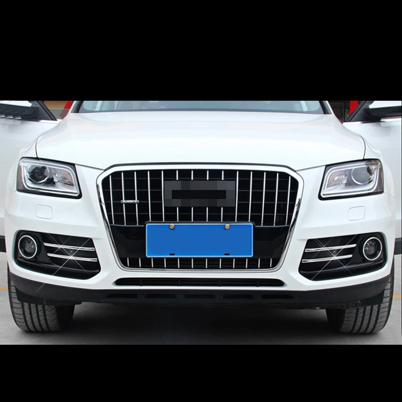 4 шт. Хром Передняя решетка туман светильник лампа полосы Накладка для Audi Q5 09 17|trim