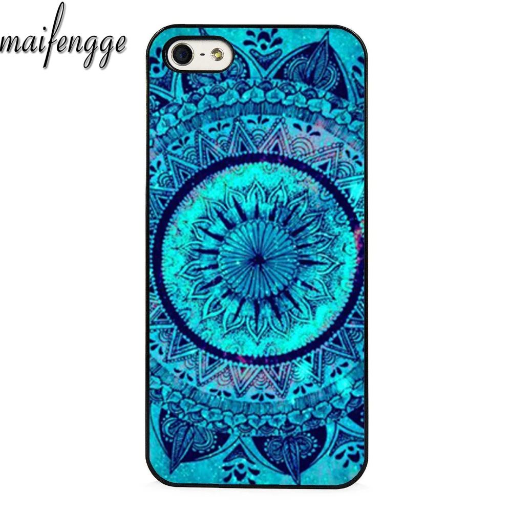 Maifengge Бирюзовая Мандала x кружевной Деревянный чехол для iPhone 5 6 s 7 8 plus 11 12 Pro X XR XS Max