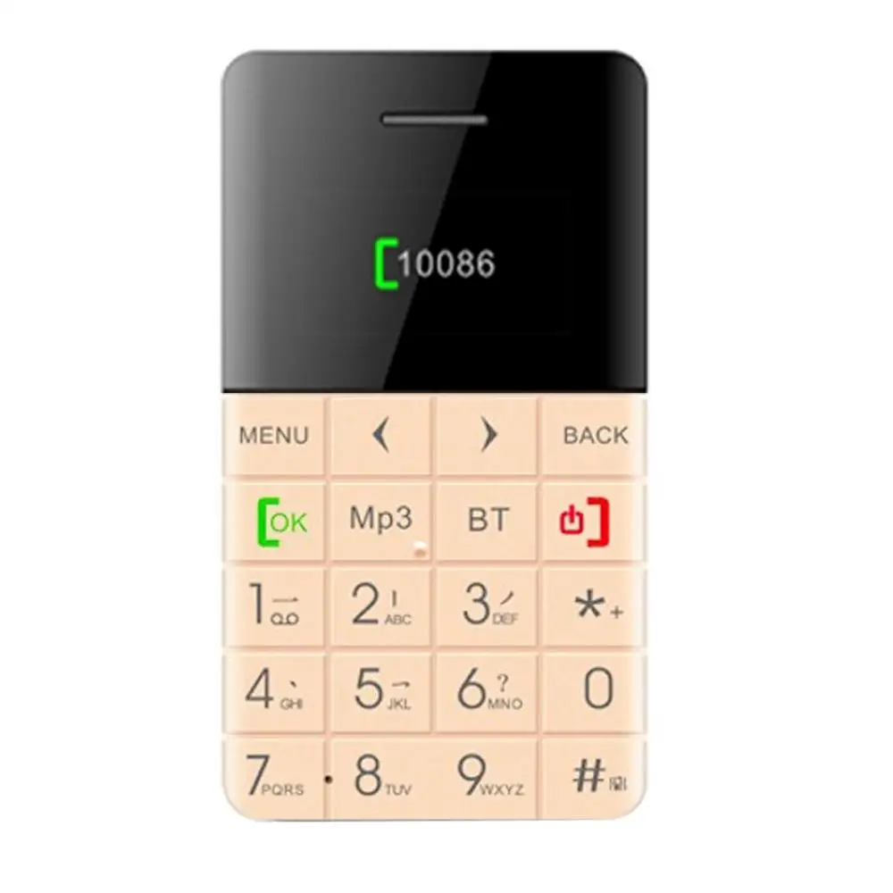 AEKU Qmart Q5 2G GSM карта Мобильный телефон 5,5 мм ультра тонкий карманный мини тонкий телефон 0,96 дюймовый с клавиатурой qwerty карта сотовый телефон - Цвет: Золотой