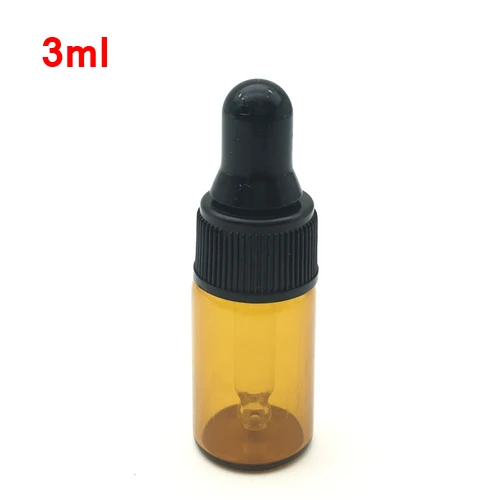 3ml Amber With Black 5 шт./лот 1 мл 2 мл 3 мл 5 мл маленькие янтарные духи бутылочки маленький прозрачный флакон-капельница флакон для эфирных масел стеклянные бутылки - Цвет: 3ml Amber With Black