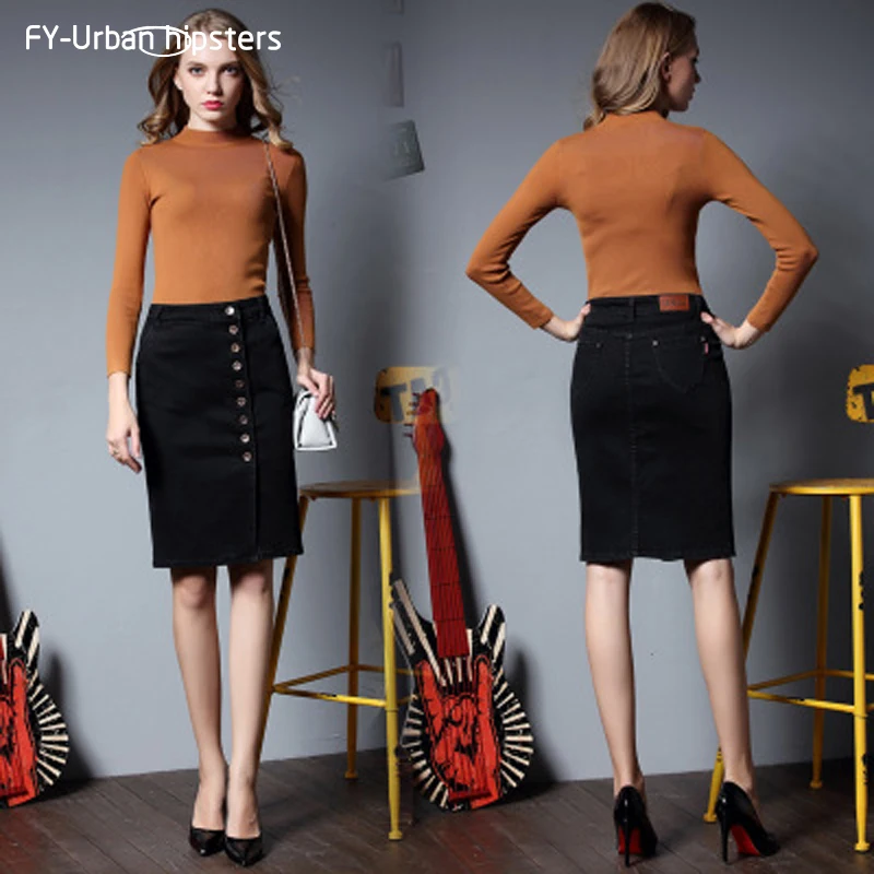 Женская летняя однобортная юбка до колена с завышенной талией 2020|Женские юбки| |