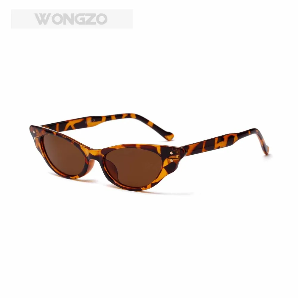 WongZo Personalized party Daily glasses Small border cat eye color sunglasses Retro Sun protection for women UV400 | Аксессуары для
