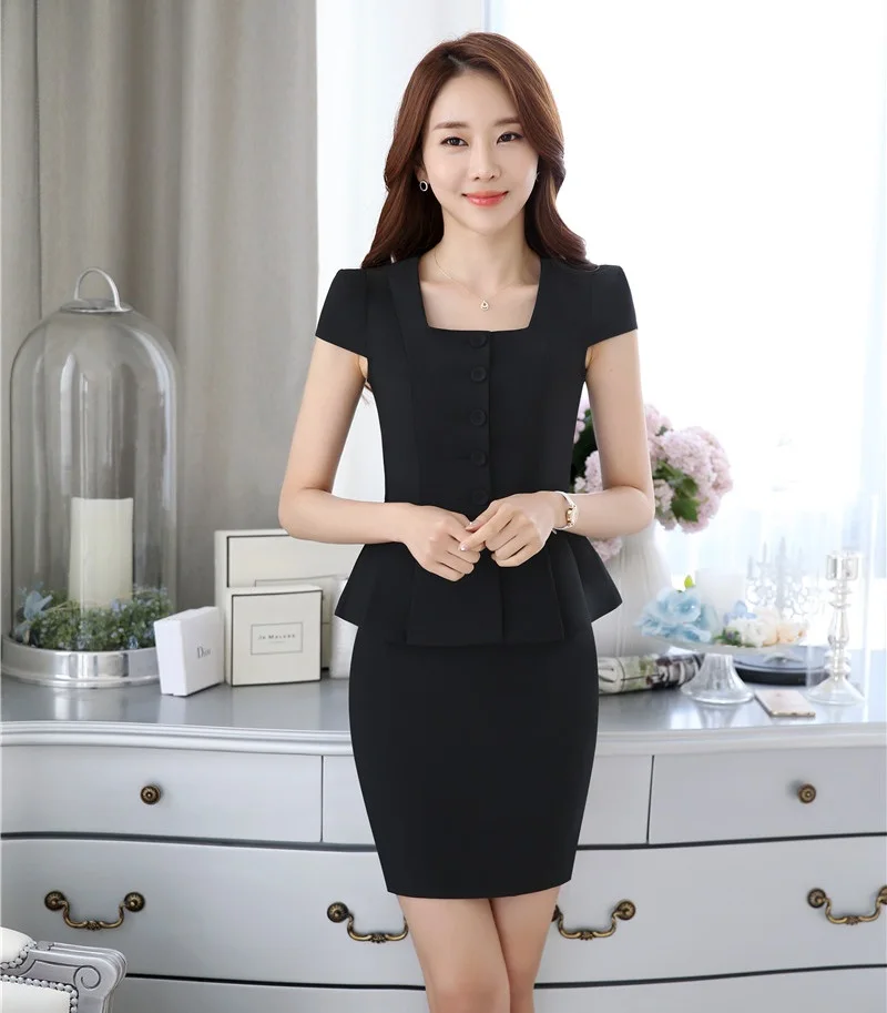 Деловые офисные стильные летние профессиональные женские рабочие костюмы с