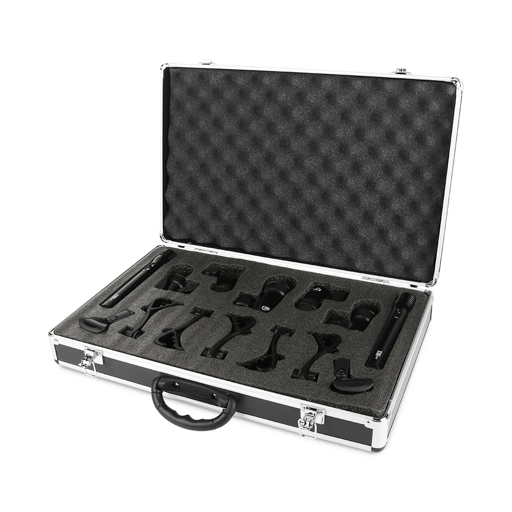 XTUGA MI7 7-Piece Проводной динамический барабан Mic Kit(весь металл)-Kick Bass, Tom/Snare& тарелки микрофон набор для барабанов, вокал