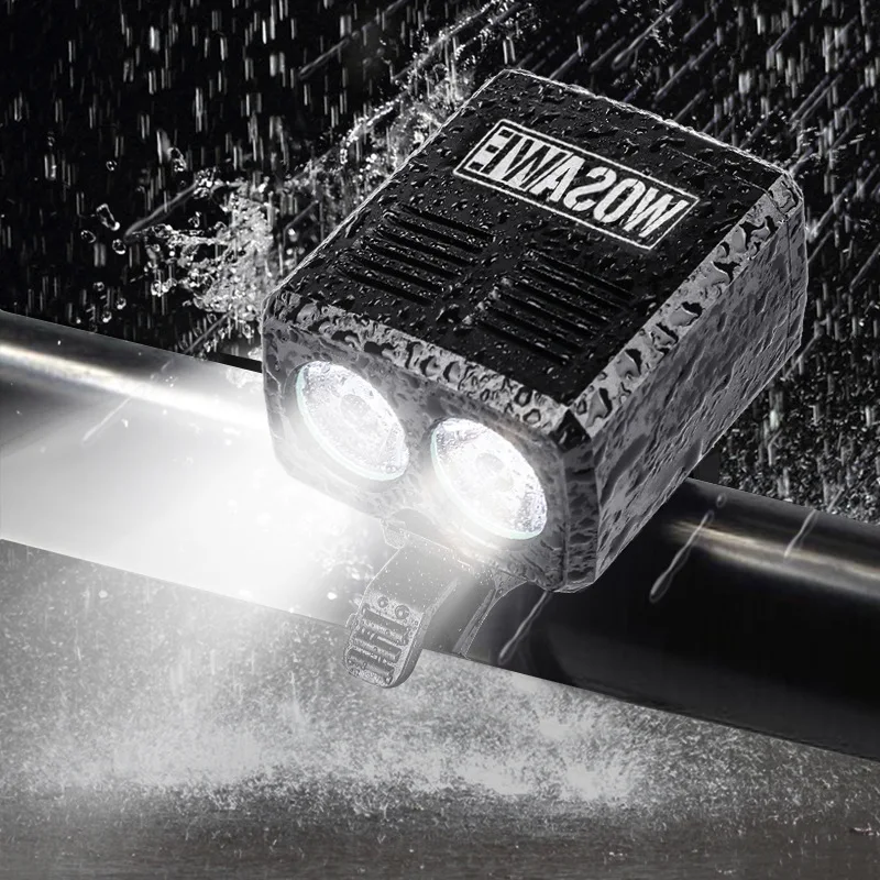 Двойной светодиодный велосипедный фонарь с зарядкой через USB 2400 люмен