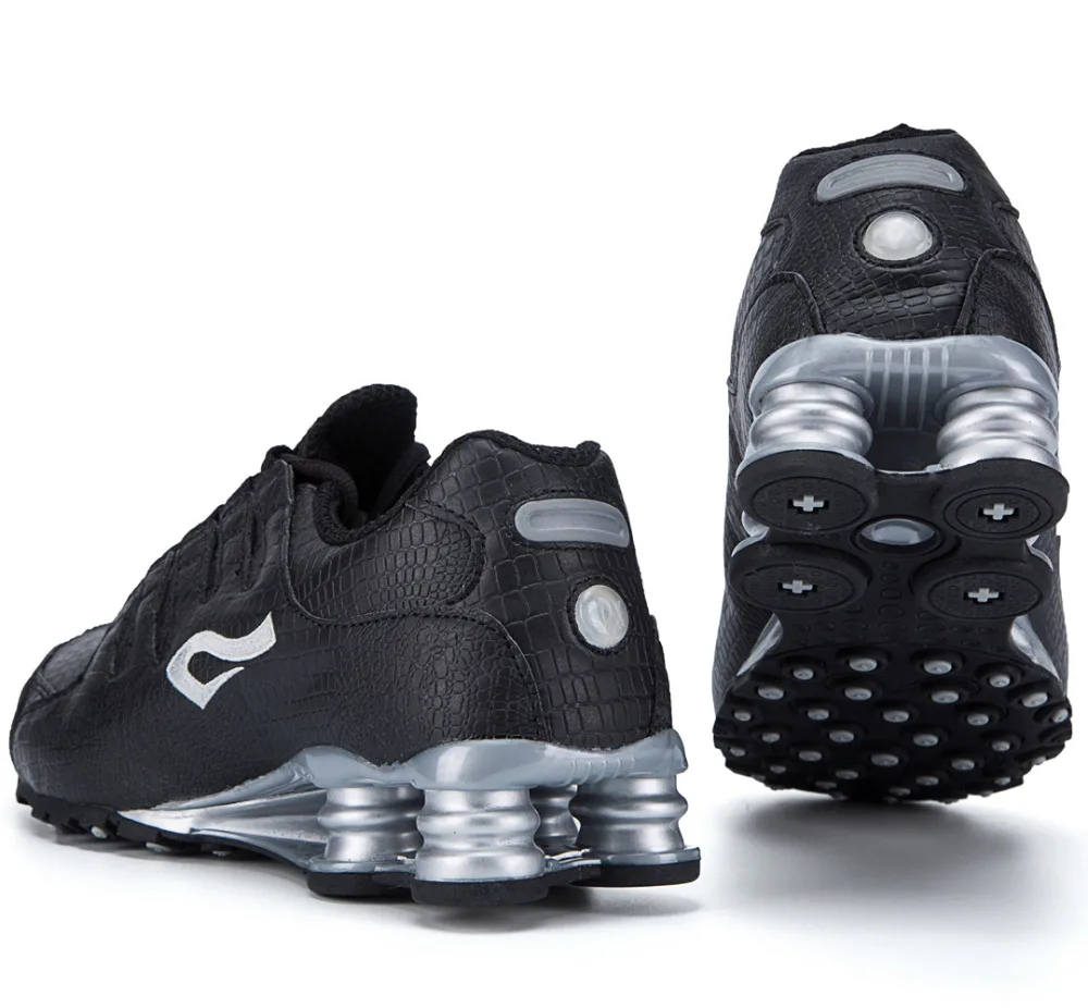 Оригинальные мужские спортивные кожаные сникеры Shox Tech СРХ с крокодиловом