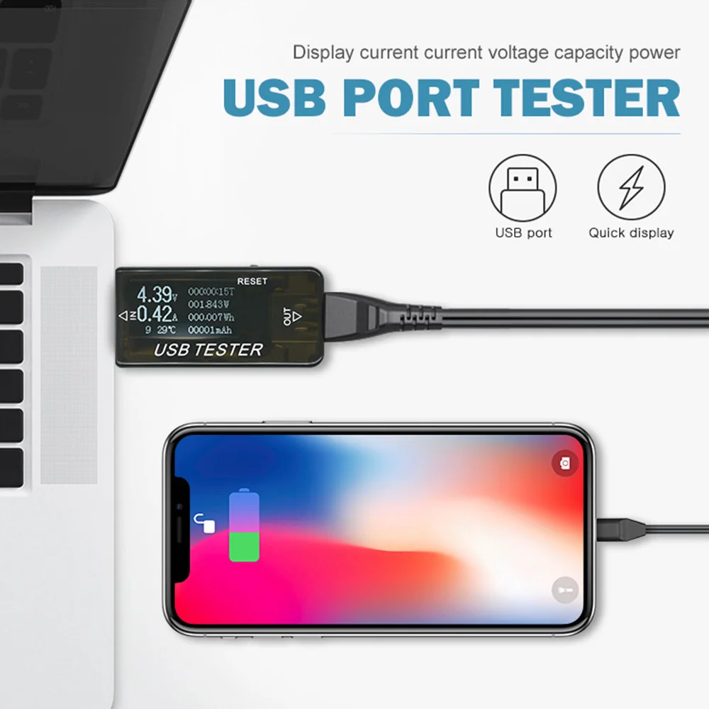 Авто usb-тестер 6-в-1 цифровой вольтметр Амперметр Напряжение ток Мощность Температура измеритель емкости аккумулятора Зарядное устройство Доктор монитор