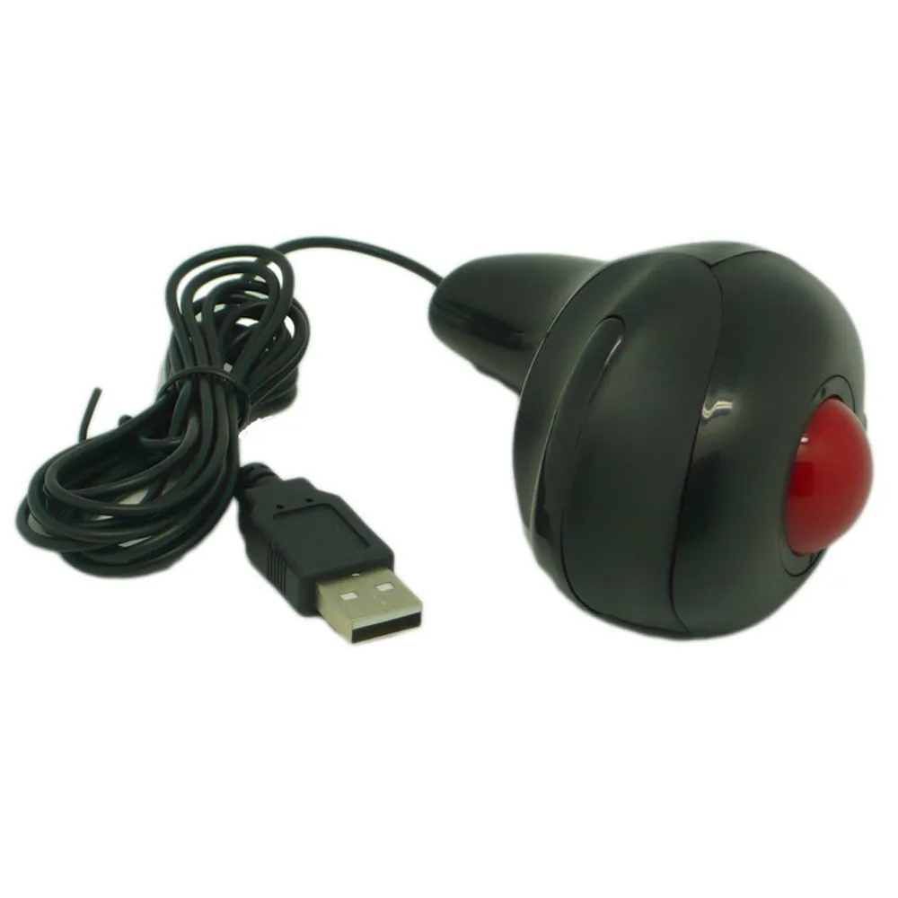 Продвинутая проводная мышь 1600DPI черная оптическая ручная USB трекбол игровая